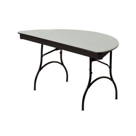MITYLITE Plastic Folding Table, Gray, 30In. Half Round HR60GRB1